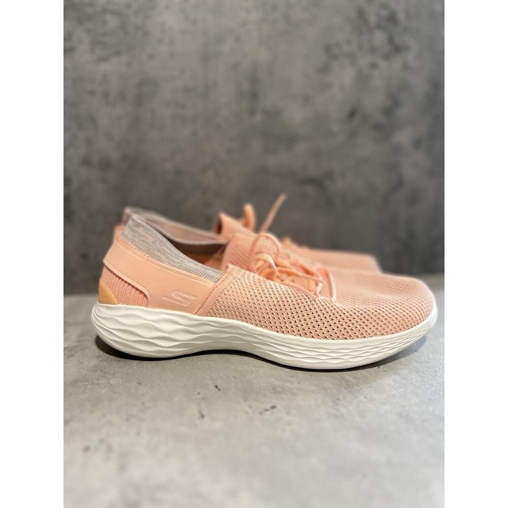 Skechers You Spirit Womens Athletic Running Training Shoes Size 7 Peach White - Picture 7 of 12